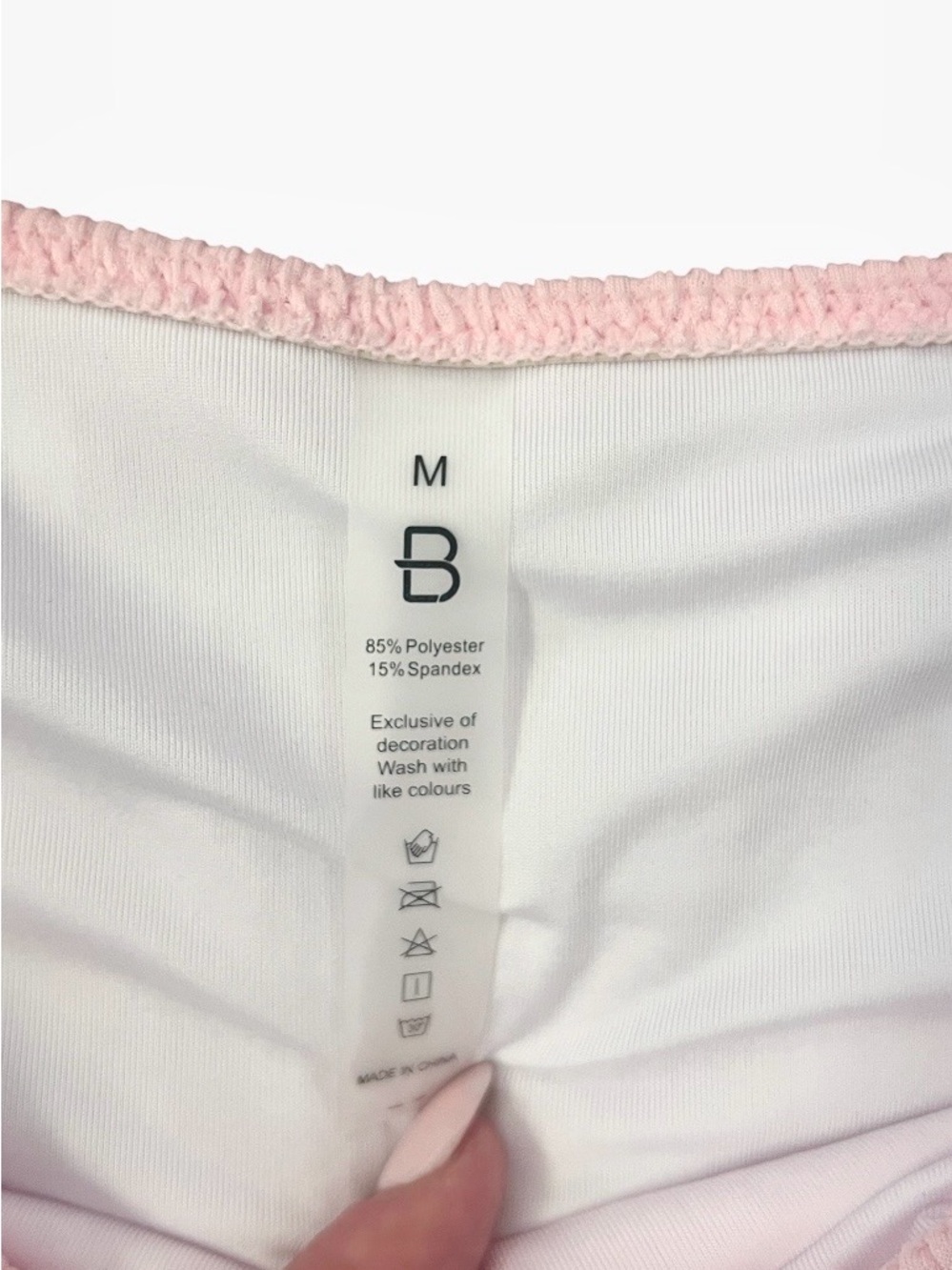 Women's Cheeky Pink Textured High Cut Tie-Side Bikini with Hot Pink Straps - Picture 11 of 13